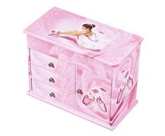 TROUSSELIER - Ballerine - Grande Boîte à Bijoux Musicale - Idéal Cadeau Jeune Fille - Musique Piano Sonata de Mozart - Colori Rose
