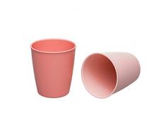 NIP EAT GREEN: Set de 2 tasses écologiques pour bébé (dès 4mois), sevrer et apprendre à boire à bébé,orange/orange clair