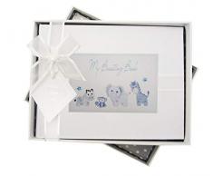 White Cotton Cards TB7S Album photo Motif Mon Boasting Book Bleu