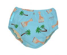 Sophie La Girafe Couche de bain réutilisable 2 en 1 pour bébé garçon et fille Bleu Coco Taille XL