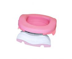POTETTE PLUS Pack pot multifonctions : pot de voyages, réducteur de toilettes, pot de maison grâce à la recharge souple et 10 recharges jetables (Rose Clair)