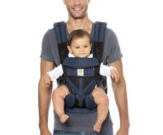 Ergobaby Porte Bebe Ergonomique et Physiologique pour Nouveau né, Omni 360 Cool Air Raven, Multiposition Dorsale et Ventral