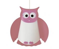 R&M Coudert Lampe Suspension Enfant Hibou Rose