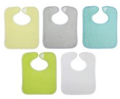 babycalin Lot de 5 Bavoirs Naissance 20X25 cm Multicolore