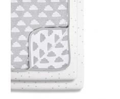 Snuz BD028AH Parure de lit 3 pièces Motif nuage, gris/blanc, 580 g