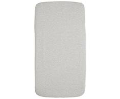 mundo melocotón Interlock Drap Housse Organique pour Lit Bébé Gris Chiné