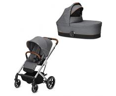 CYBEX Gold Poussette Combinée Balios S avec Nacelle Cot S, De la Naissance à 4 ans Environ (Jusquà 17 kg), Collection Denim, Manhattan Grey