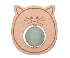 Lässig Hochet de Dentition Bois/Silicone Chat