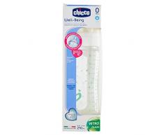 Chicco Biberon en Verre + Flux Tétine Normal en Silicone 240 ml 0+ Mois