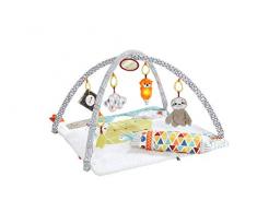 Fisher-Price Mon Tapis déveil Douceur transportable pour bébé, arche de jeu modulable, coussin et 6 jouets amovibles, dès la naissance, GKD45
