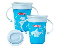 Nuby 360 ° - Tasse anti-débordement (Couleurs aléatoires) - Lot de 2