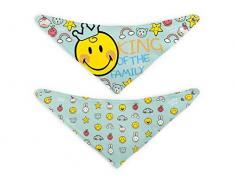 Lulabi Smiley Boy Lot de 2 bavoirs bandana en coton