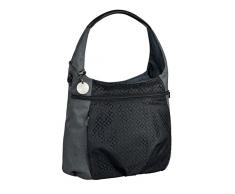 Lässig Sac à langer - Casual baluchon noir -Sac à langer Multifonctionnel pour Maman Pratique avec porte biberon isotherme et un matelas à langer imperméable, poche grand et superbe