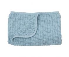 Rätt Start Coton Bio Waffle Plaid, Bleu