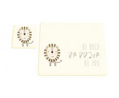 Feel Good Art brillant Set de table et dessous-de-verre pour bébés/bambins en Motif Cute Illustration (Beige/antique, BE Bold/BE Brave/BE You)