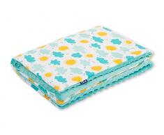 Pepi Leti 685843716631 Couverture dété pour bébé Motif Minky Turquoise 100 x 75 cm
