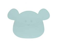 LÄSSIG Set de table en silicone/Little Chums Souris bleu