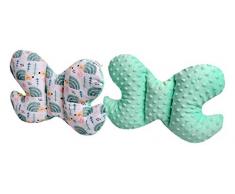 Medi Partners Coussin de nuque pour enfant 100% coton/Minky Baby pour voiture, voiture, voyage, dormir, cou, coussin descargot (petit hibou)