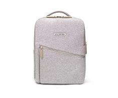 Petunia Pickle Bottom Work + Play Backpack Grey Neoprene Sac à dos avec matelas à langer amovible, moderne et fonctionnel