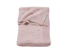 Meyco 2733052 Couverture tricotée pour bébé avec nœuds Rose 75 x 100 cm