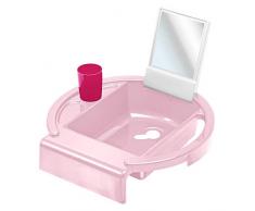 Rotho Babydesign Lavabo pour Enfants Kiddy Wash, À fixer sur le bord de la baignoire, 38,7 x 38,2 x 10 cm, Tender Rosé Perl (Rose), 20034 0316 01