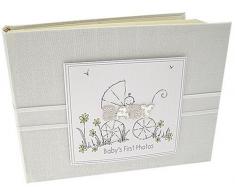 White Cotton Cards - PW1S - Babys First Photos - Petit album photo - Landau blanc
