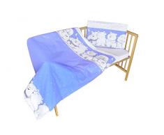 cosing 332–019–182 Enfant Parure de lit coton 2 pièces – Ours Polaire Bleu