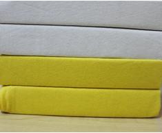 Dudu N pour Jersey de coton pour lit bébé Drap housse, 60 cm x 120 cm, 2 pièces, Blanc/jaune