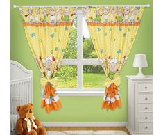 Rideaux décoratifs de qualité supérieure pour chambre de bébé - Couleur : jaune avec motifs de moutons.