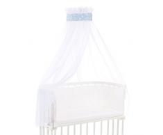 babybay Ciel de Lit en Piqué avec Ruban Convient pour Tous Modèles Bleu Ciel avec Étoiles Blanc 1 Unité