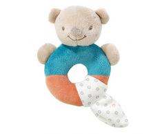 Nattou Hochet Ours Basile, Mia et Basile, 26 x 14 x 5 cm, Brun/Bleu/Orange