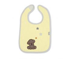 Sterntaler Bavoir Bébé en Velcro Chien Hanno , Taille : 26 x 38 cm, Jaune