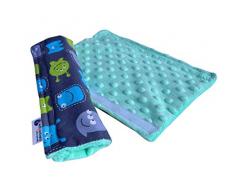 Rembourrage de ceinture pour voiture 17 x 22 cm bébé 100% coton Minky Medi Partners Double face Ceinture de sécurité pour voiture Sport Poussette écorchure (créatures avec Minky Minky)
