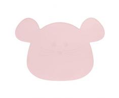 Lässig Set de Table en Silicone/Little Chums Souris Rose