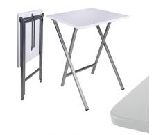 dcasa Table carrée Pliante Blanche 48 x 48 x 65 cm