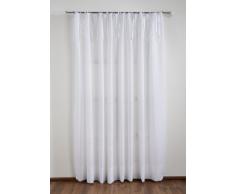 Christiane Wegner 0400-07 Rideau avec embrasses blanches en satin Blanc 1 x 2,25 m