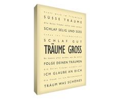 Little Helper drbg128–20rg Feel Good Art Décoration murale Impression sur toile de rêves Typographie moderne Gross Crème 30 x 20 CM