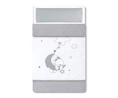 Pirulos 34013120 Housse de Couette Lune Coton Blanc/Gris 72 x 142 cm