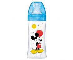dodie Initiation+ Biberon Anti-Colique Tétine Ronde 3 Vitesses Débit 3 Mickey Bleu 6 + Mois 330 ml