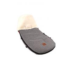 Kaiser Chancelière à Adaptée pour Modèle Bugaboo & Joolz en Peau dAgneau Blanche Anthracite Mélange