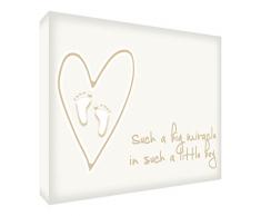 Feel Good Art Toile 61 x 81 Boîte avec panneau avant pour la chambre de bébé en massif design mignon (40 x 30 x 4 cm, Taille Moyenne, neutre, Such a Big Miracle dans, un petit garçon)