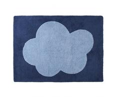 Happy Décor enfants Tapis lavable (120 x 160 cm, Bleu foncé/bleu, Big Cloud)