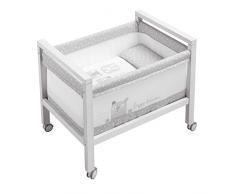 Petit Praia Berceau Moon En Bois Bobo Blanc 50X80X75 cm Facile Assemblage Légère Idéal Pour Petit Espac Couleur Blanc et Gris Blanc / Gris