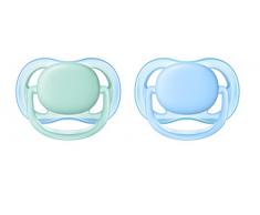 Philips Avent SCF244/20 2 sucettes ULTRA aérées 0/6 mois - Bleu/Vert