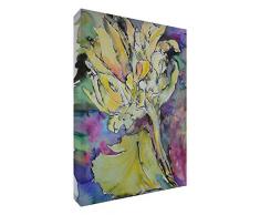 Feel Good Art VJ-ARTICHOKE1216-15IT Pazzo Carciofo Tableau sur Toile, Peinture Originale stylisée, Artiste Val Johnson 78 x 115 cm Multicolore