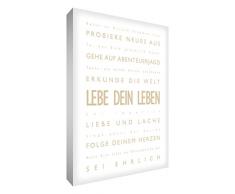 Little Helper lvdp128–01rg Feel Good Art Décoration murale toile, 30 x 20 CM, beige avec blanc