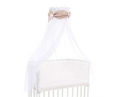 babybay Ciel de Lit en Coton Organique avec Nœud Convient pour Tous Modèles Brun Clair avec Étoiles Blanc 1 Unité