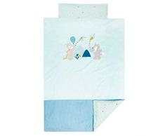 NATTOU Parure de Lit avec Motif Réversible Housse de Couette 100 x 140 cm Taie dOreiller Tim/Tiloo Bleu 40 x 60 cm