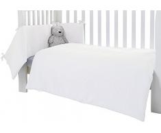 Clair de Lune Waffle Lit Bébé/lit bébé avec couette et bord de lit, Blanc