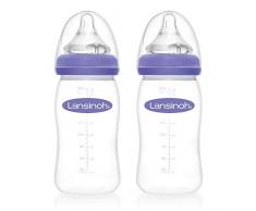 Lansinoh Biberons avec Tétine Péristaltique Débit Moyen Transparent 240 ml